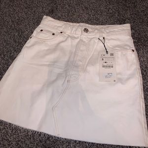 Zara White Jean Skirt
